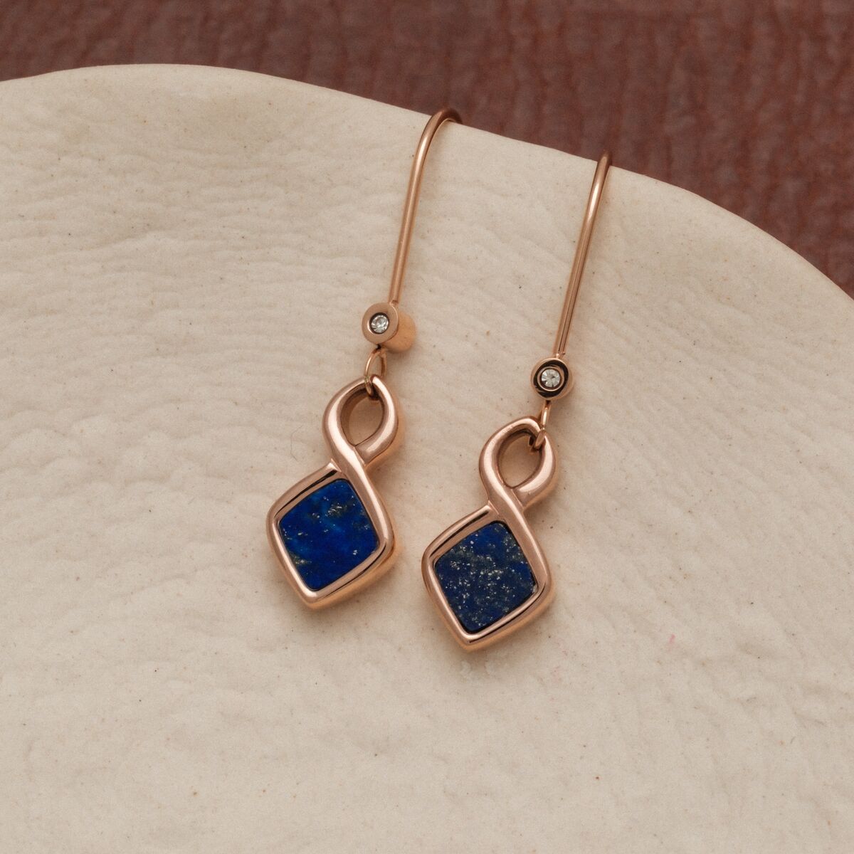 Mosaic Earrings (Lapis Lazuli/Rose Gold) Ii