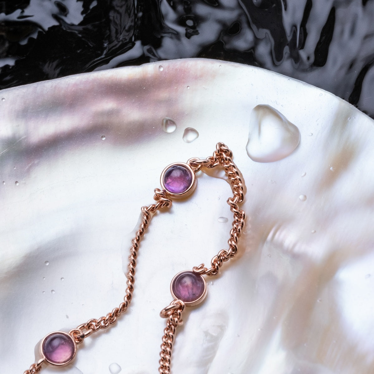 Dewdrops Armband (Amethyst/Rosé)