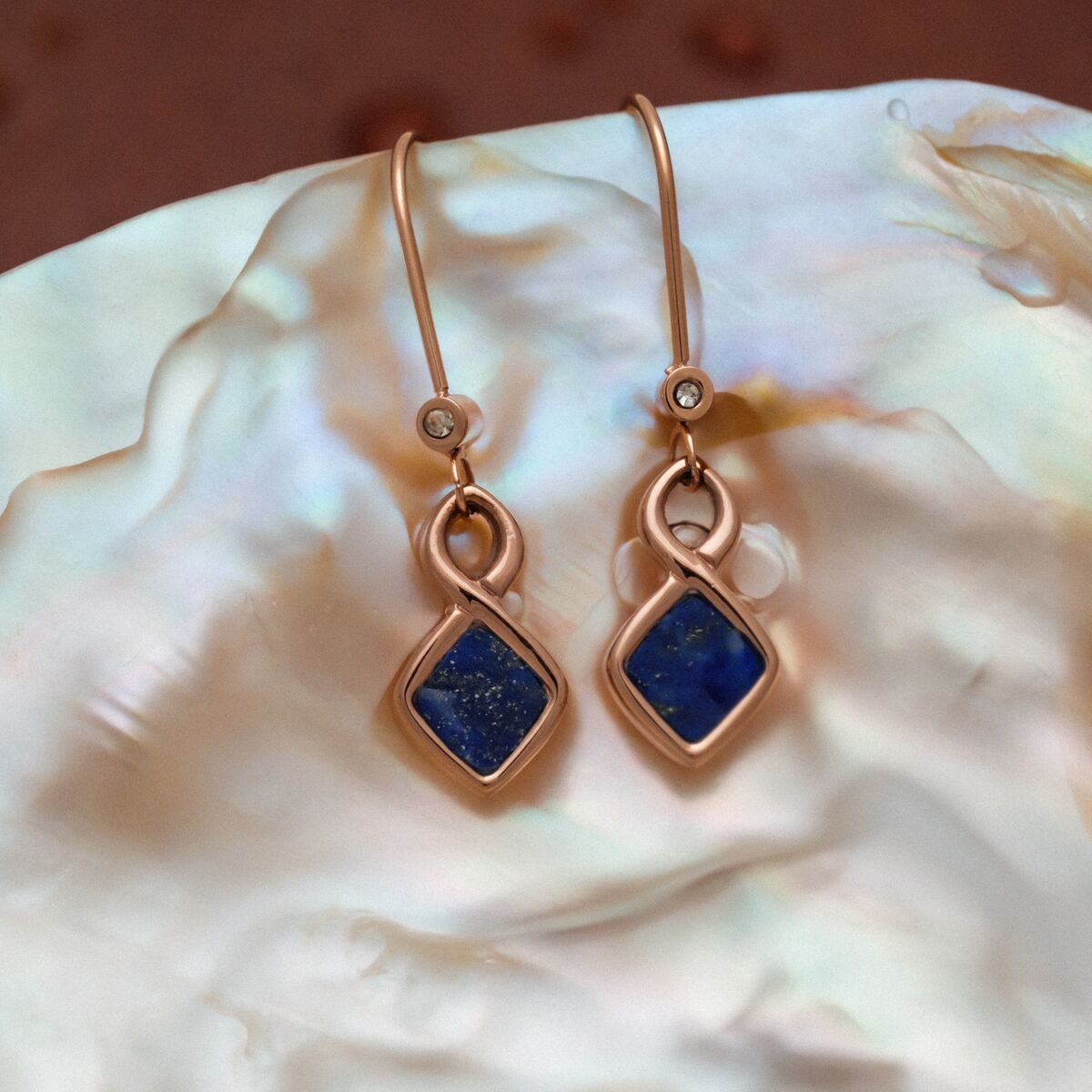 Mosaic Earrings (Lapis Lazuli/Rose Gold) Ii