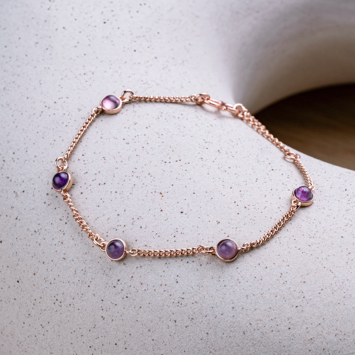 Dewdrops Armband (Amethyst/Rosé)