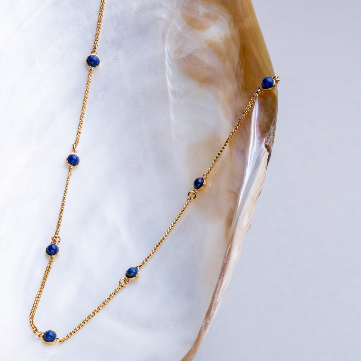 Dewdrops Halskette (Lapislazuli/Gold)