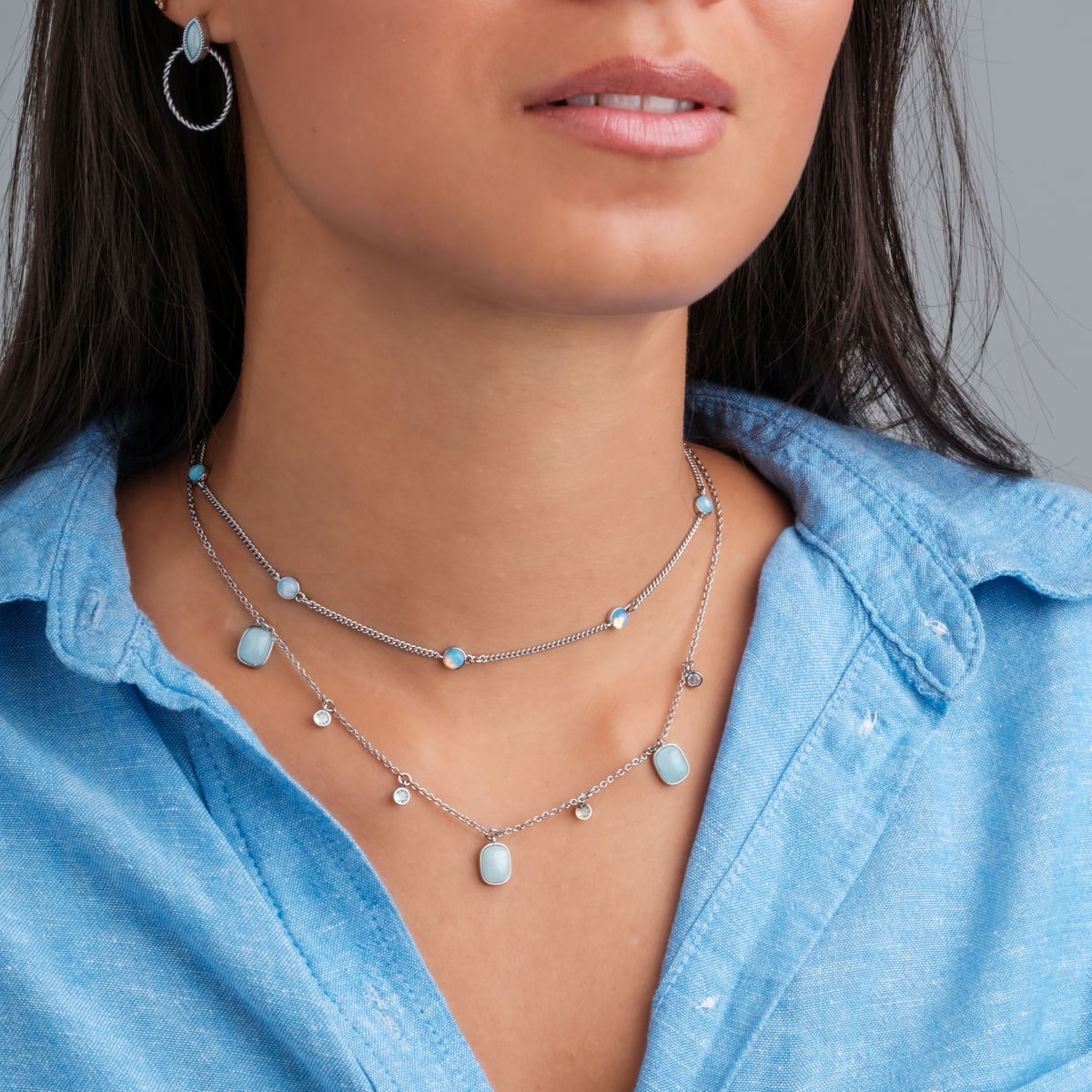 Dewdrops Necklace (Moonstone/Silver)