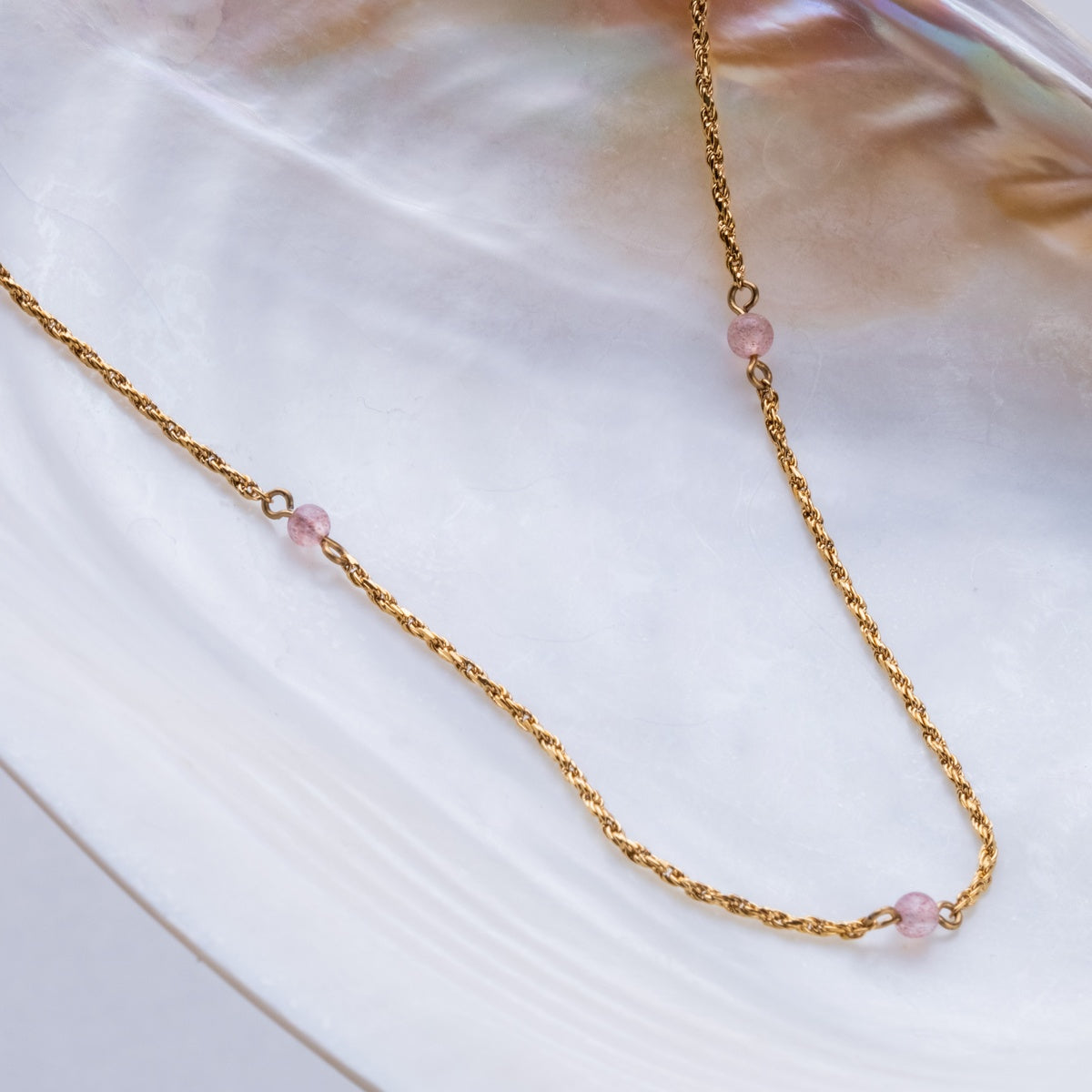 Dewdrops Halskette (Sonnenstein/Gold)