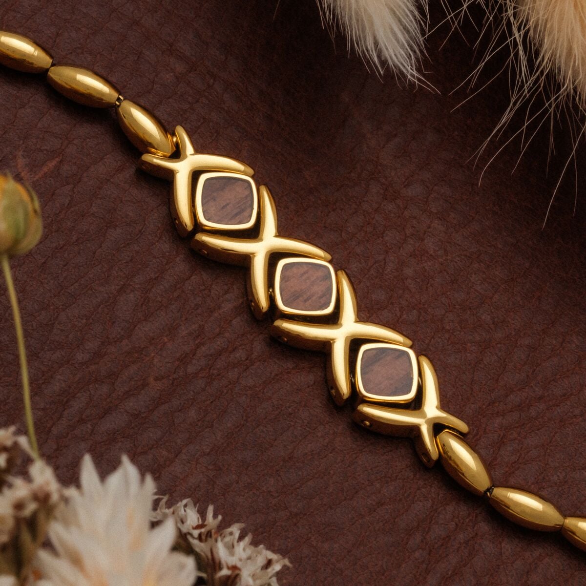 Mosaic Strap (Walnut/Gold) Ii