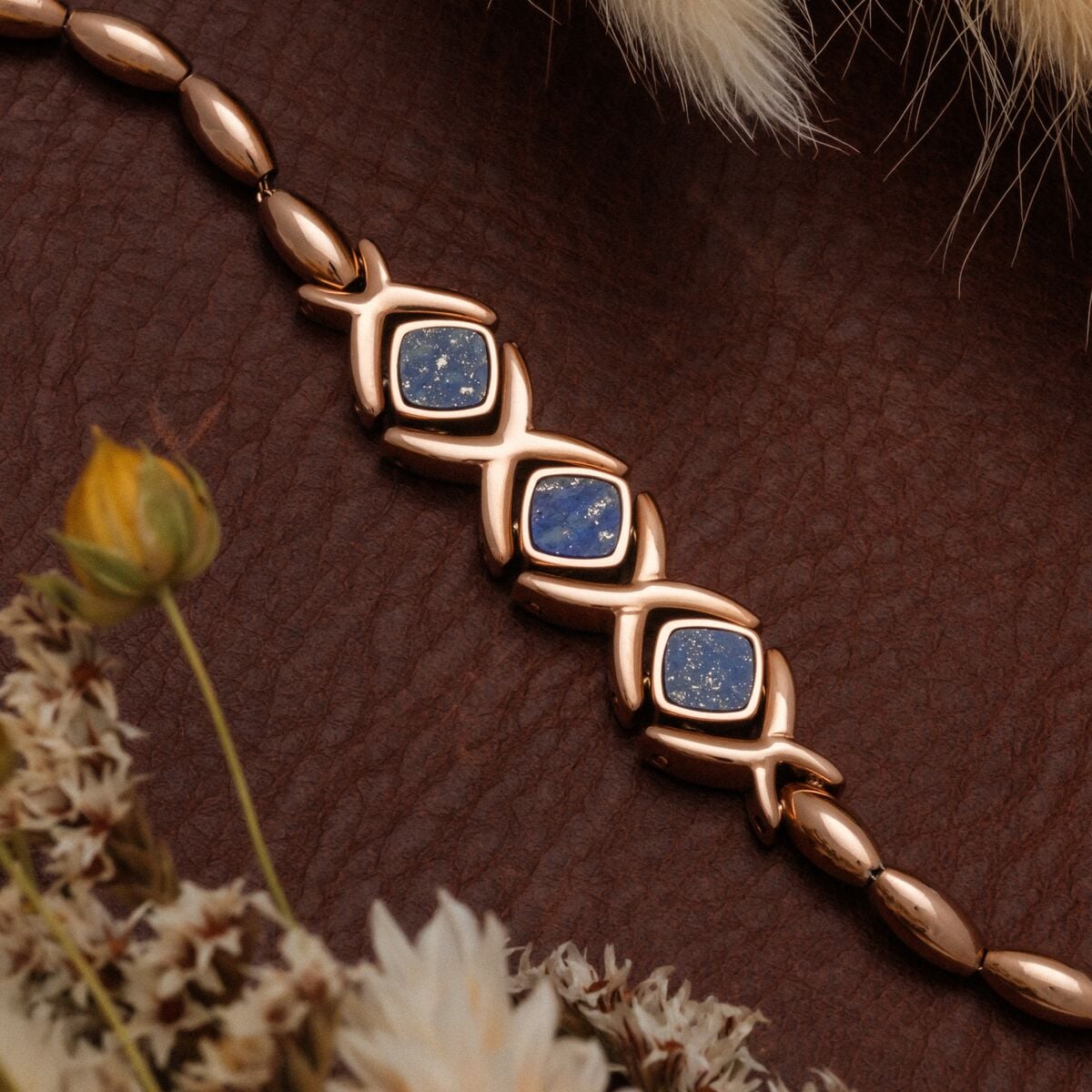 Mosaic Armband (Lapislazuli/Rosé) II
