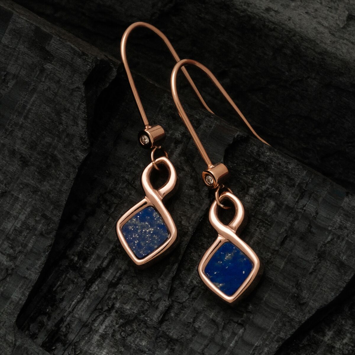 Mosaic Earrings (Lapis Lazuli/Rose Gold) Ii