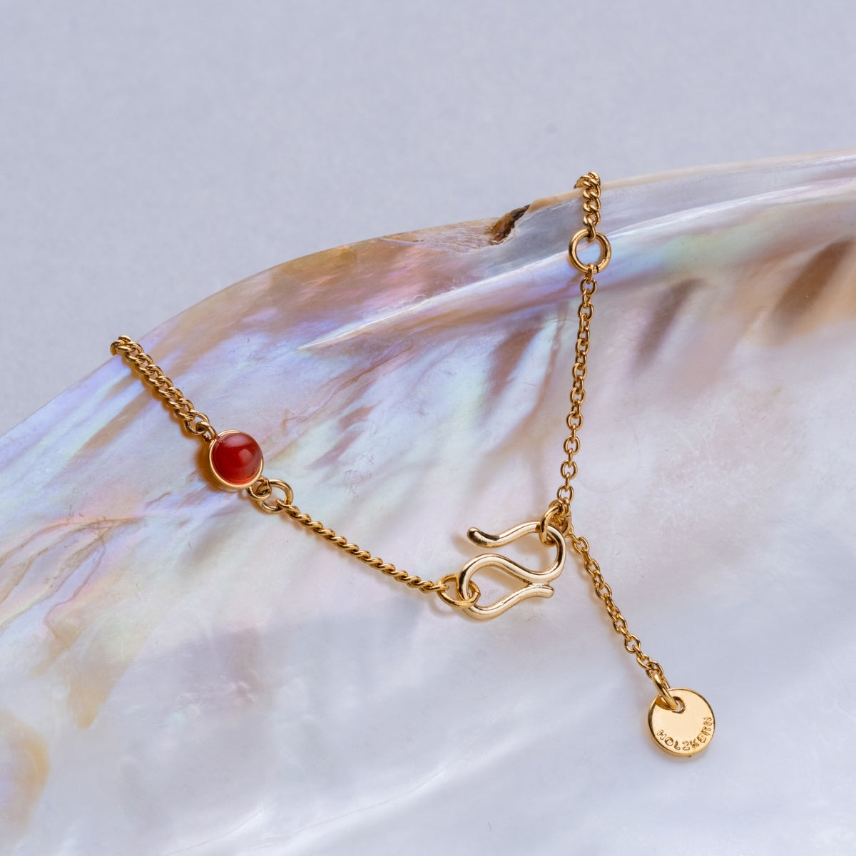 Dewdrops Armband (Chalcedon/Gold)