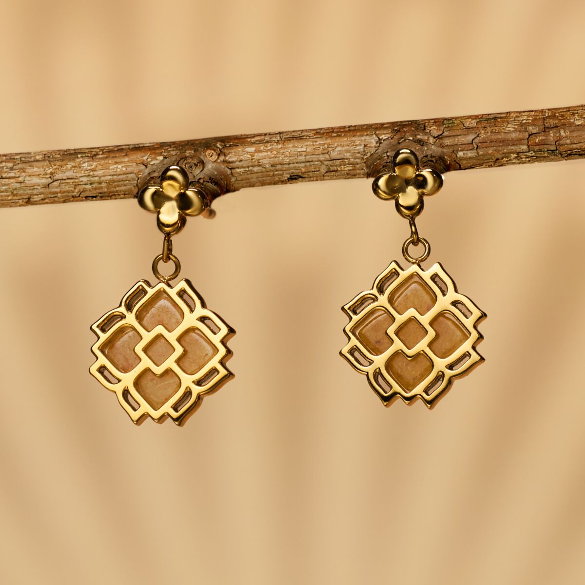 Midsommar Ohrringe (Aventurin/Gold)