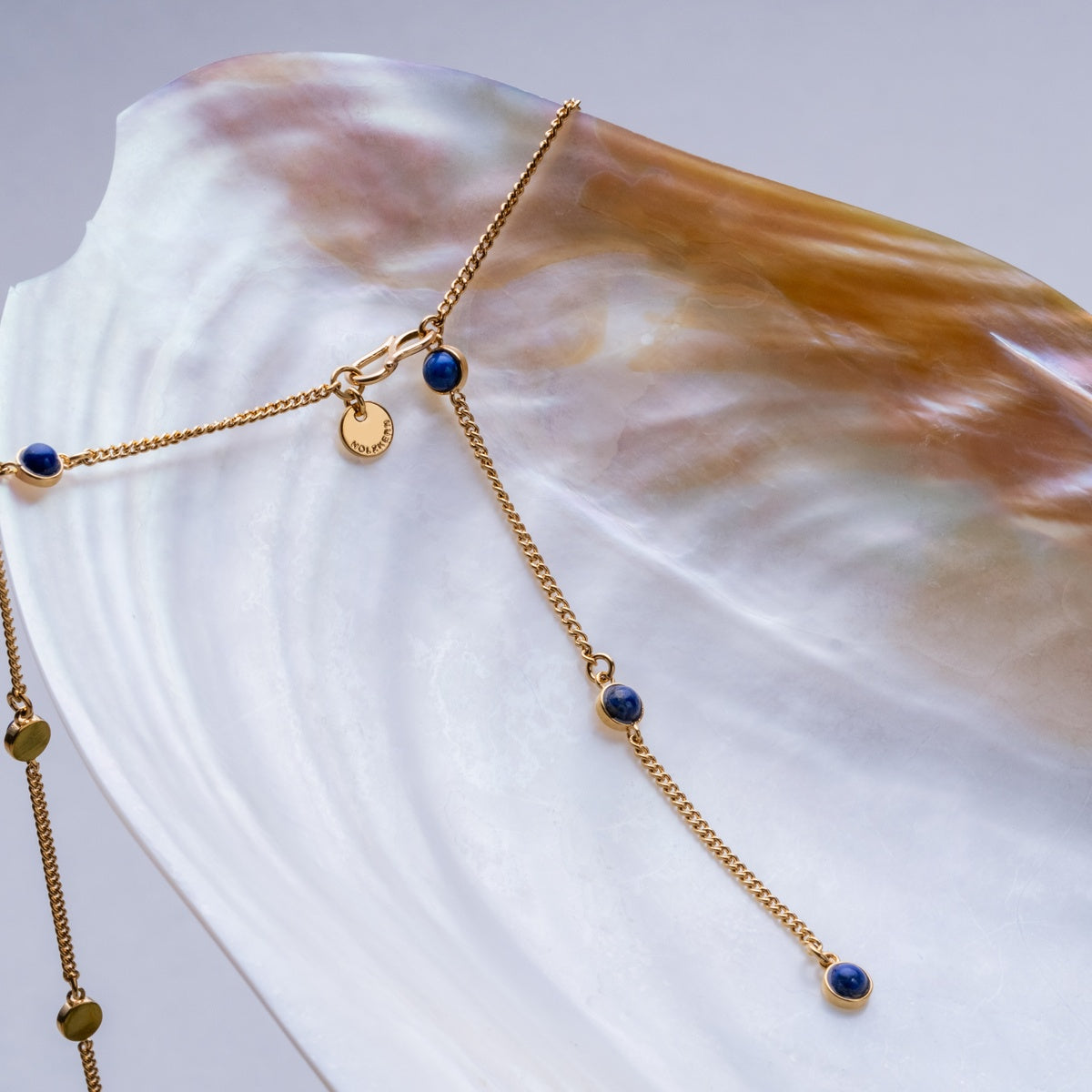 Dewdrops Halskette (Lapislazuli/Gold)