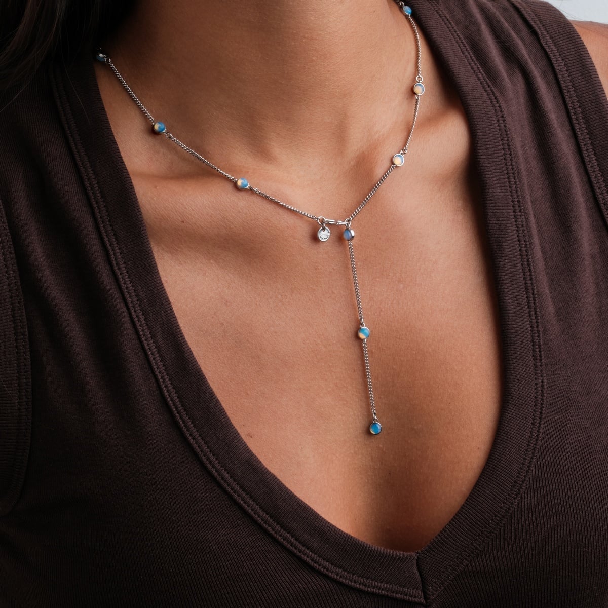 Dewdrops Necklace (Moonstone/Silver)