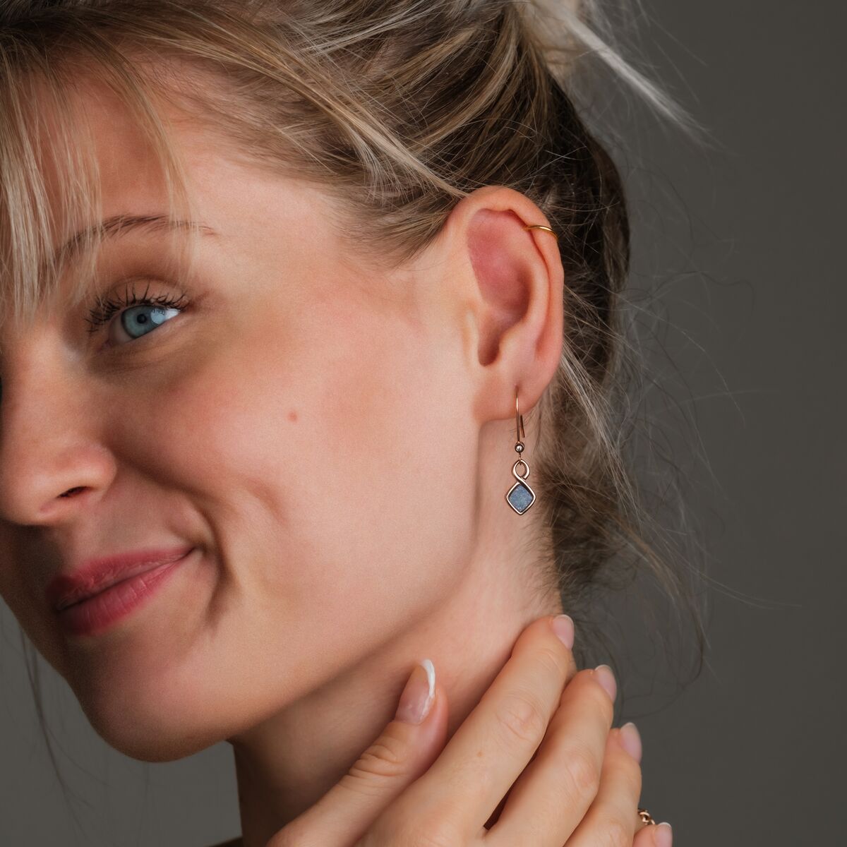 Mosaic Earrings (Lapis Lazuli/Rose Gold) Ii