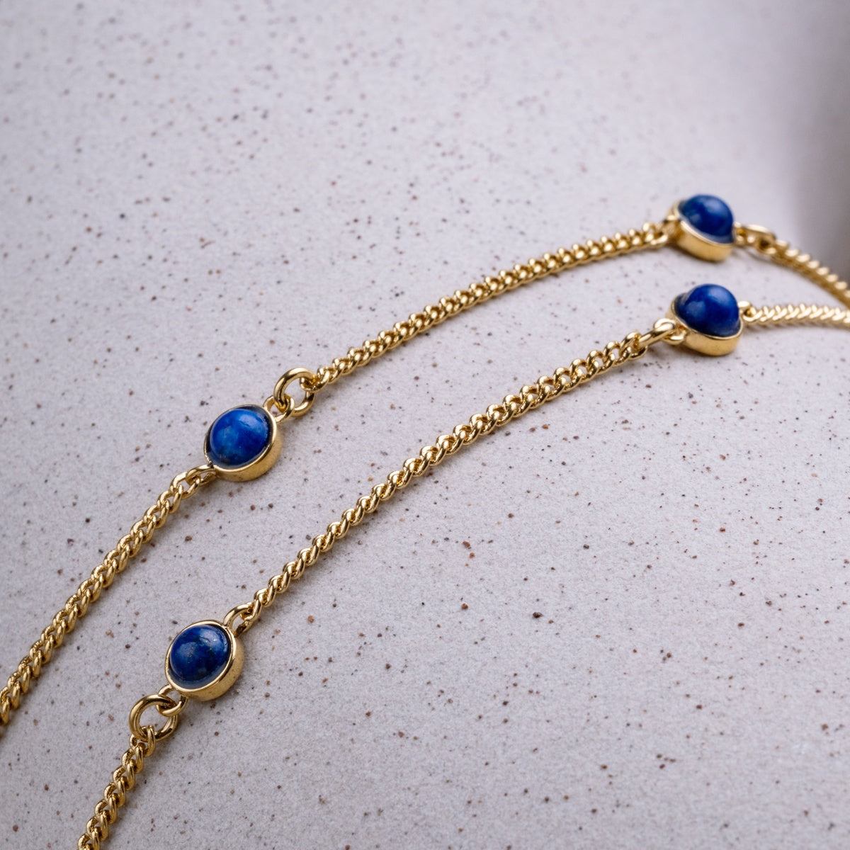 Dewdrops Halskette (Lapislazuli/Gold)