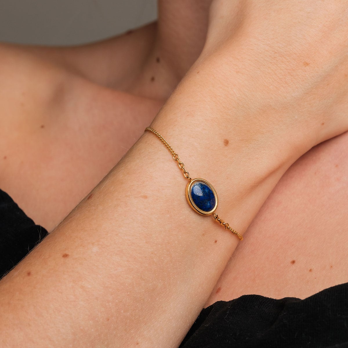 Mirror Bracelet (Lapis Lazuli/Gold)