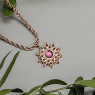 Suncatcher Necklace (Amethyst/Rose Gold)