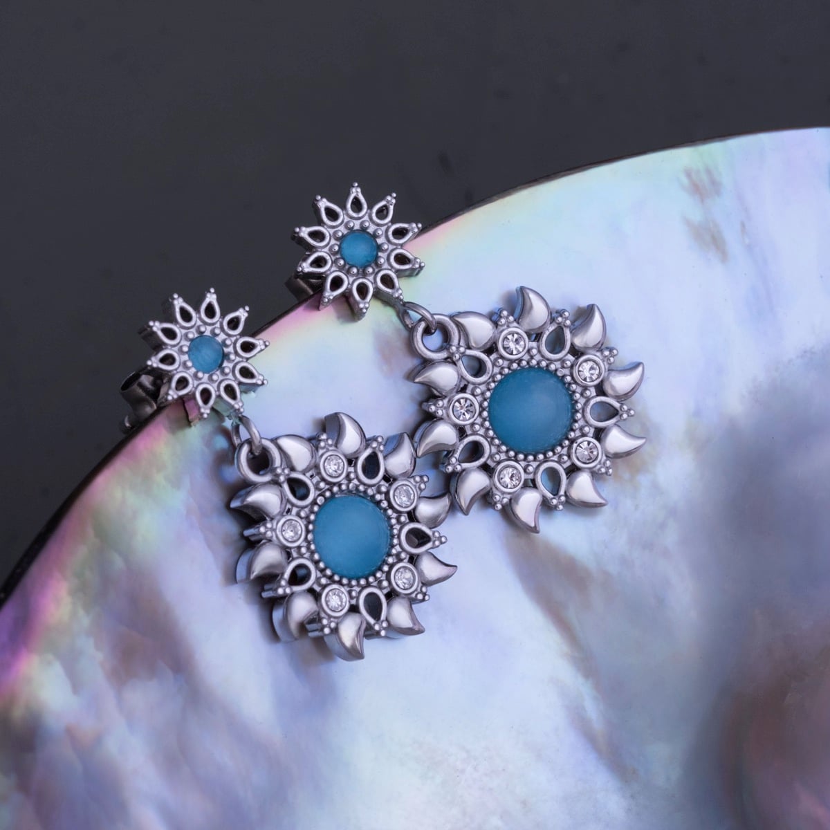 Suncatcher Ohrringe (Aquamarin/Silber)