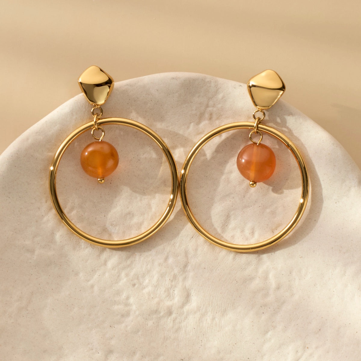 Fireworks Earrings (Agate/Gold)