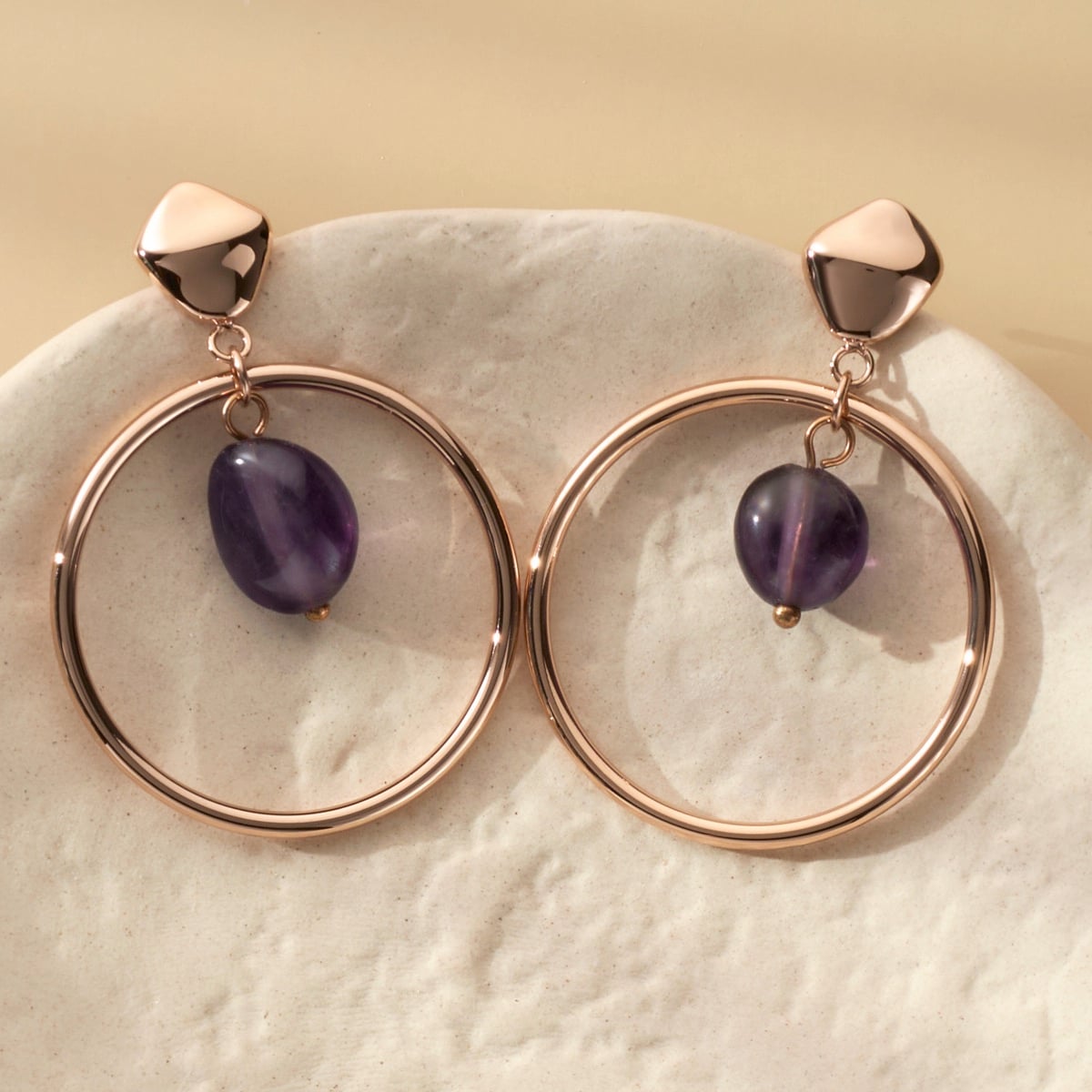 Fireworks Ohrringe (Amethyst/Rosé)