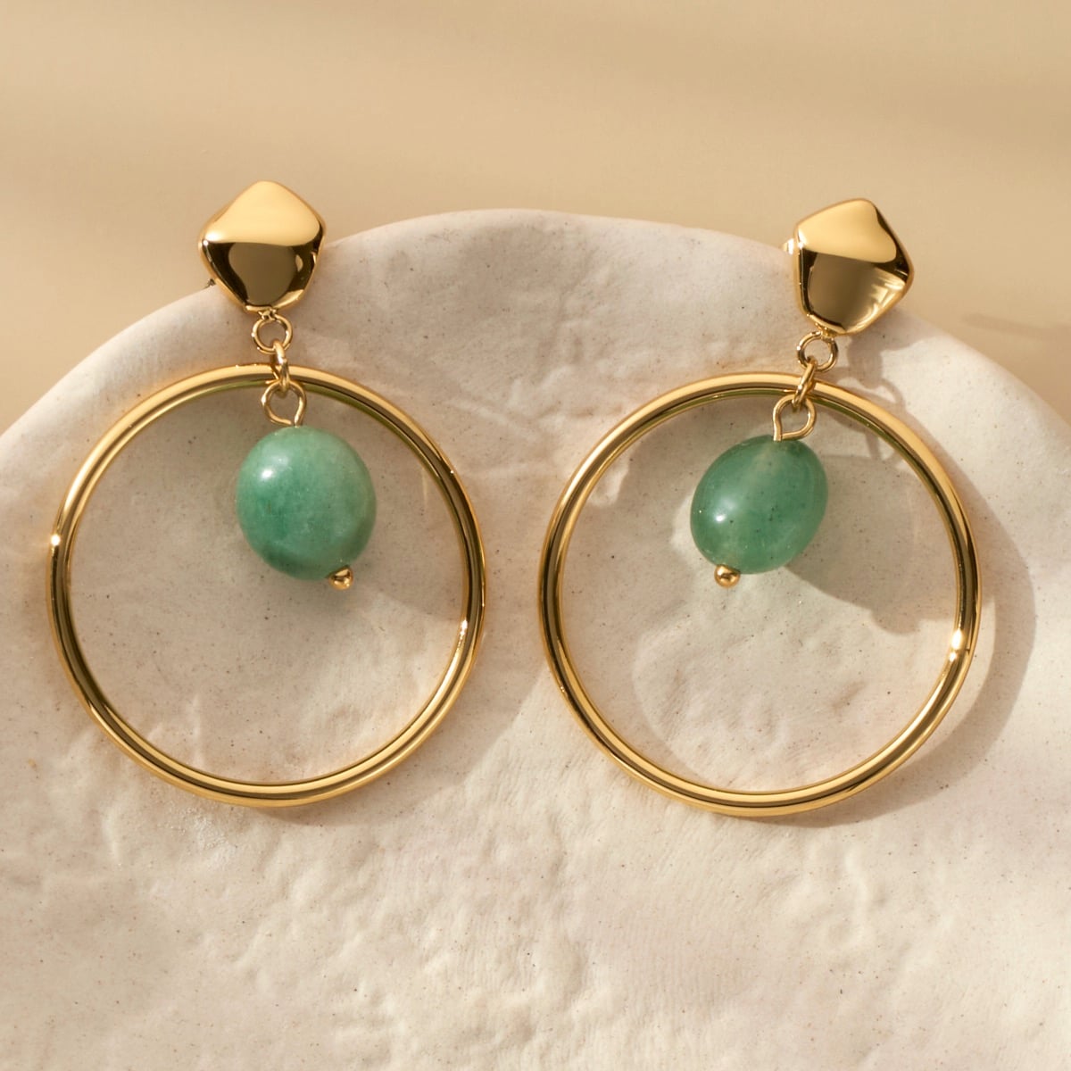 Fireworks Earrings (Aventurine/Gold)