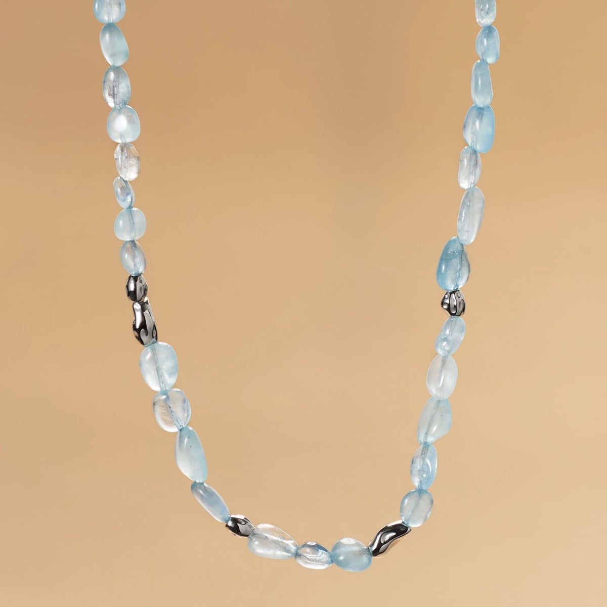 Fireworks Necklace (Aquamarine/Silver)