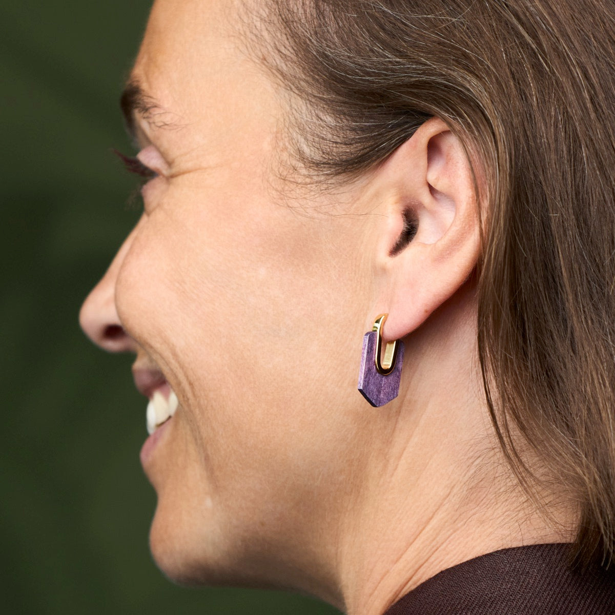 Sequoia Earrings (Amaranth/Gold)