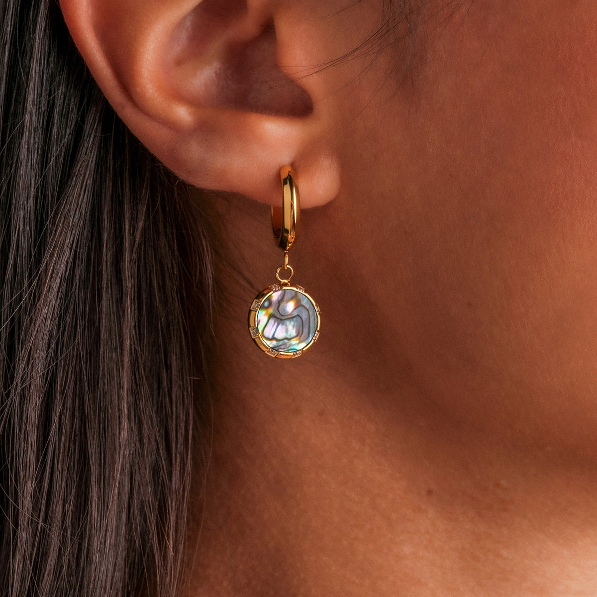 Soulgaze Earrings (Abalone/Gold)