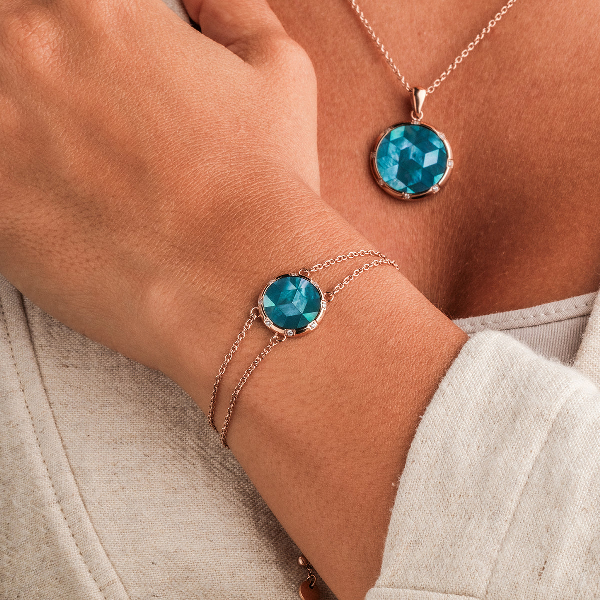 Soulgaze Armband (Perlmutt/Rosé)