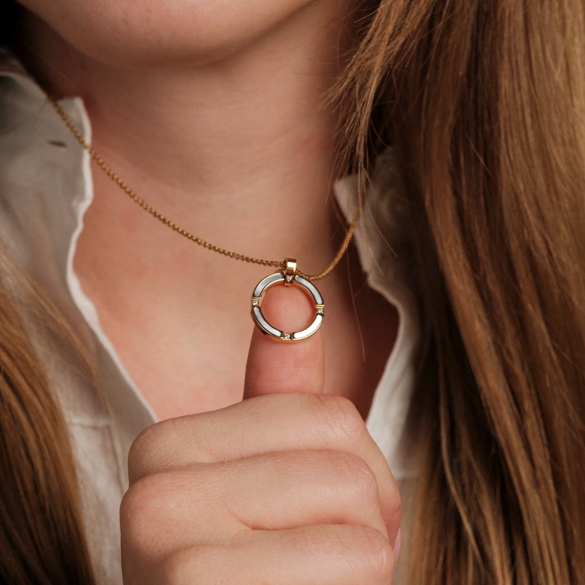 Campania Halskette (Perlmutt/Gold)