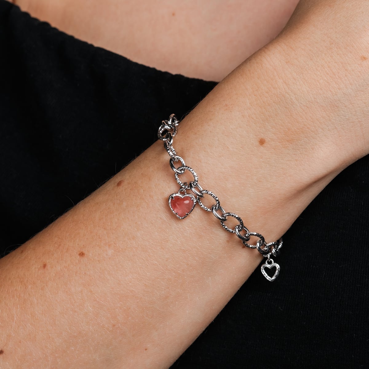 Amorance Armband (Rosenquarz/Silber)