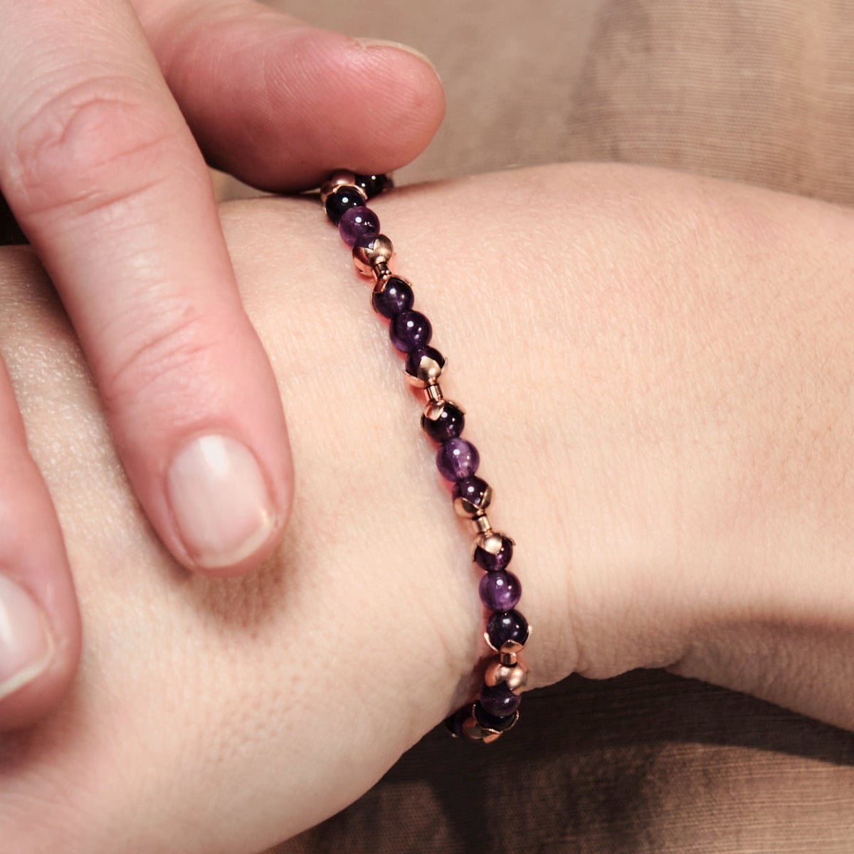 Fireworks Armband (Amethyst/Rosé) I