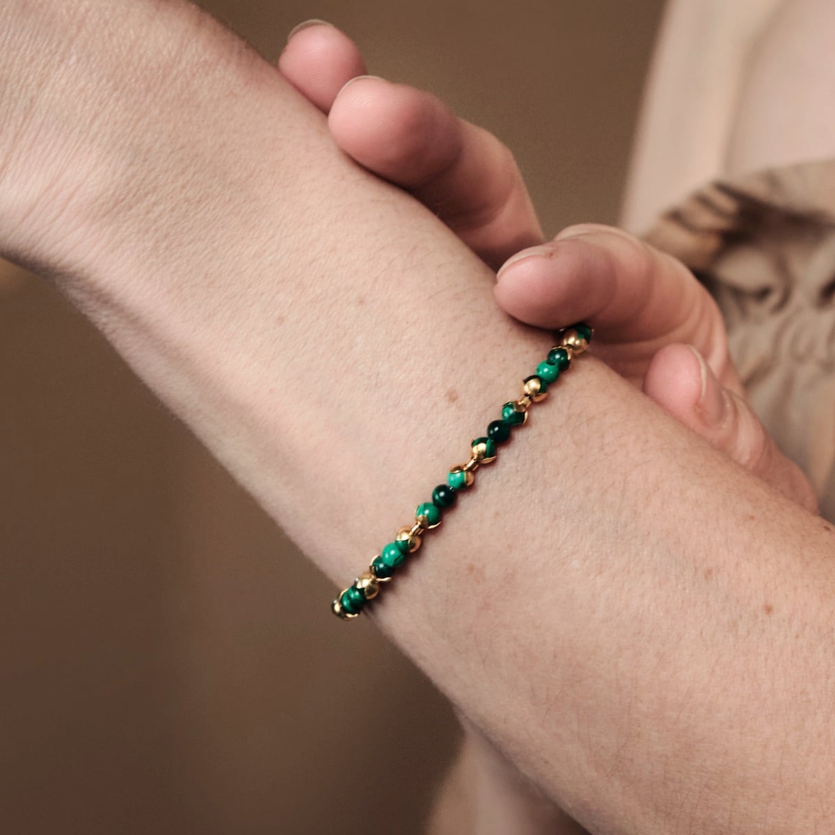 Fireworks Strap (Malachite/Gold)