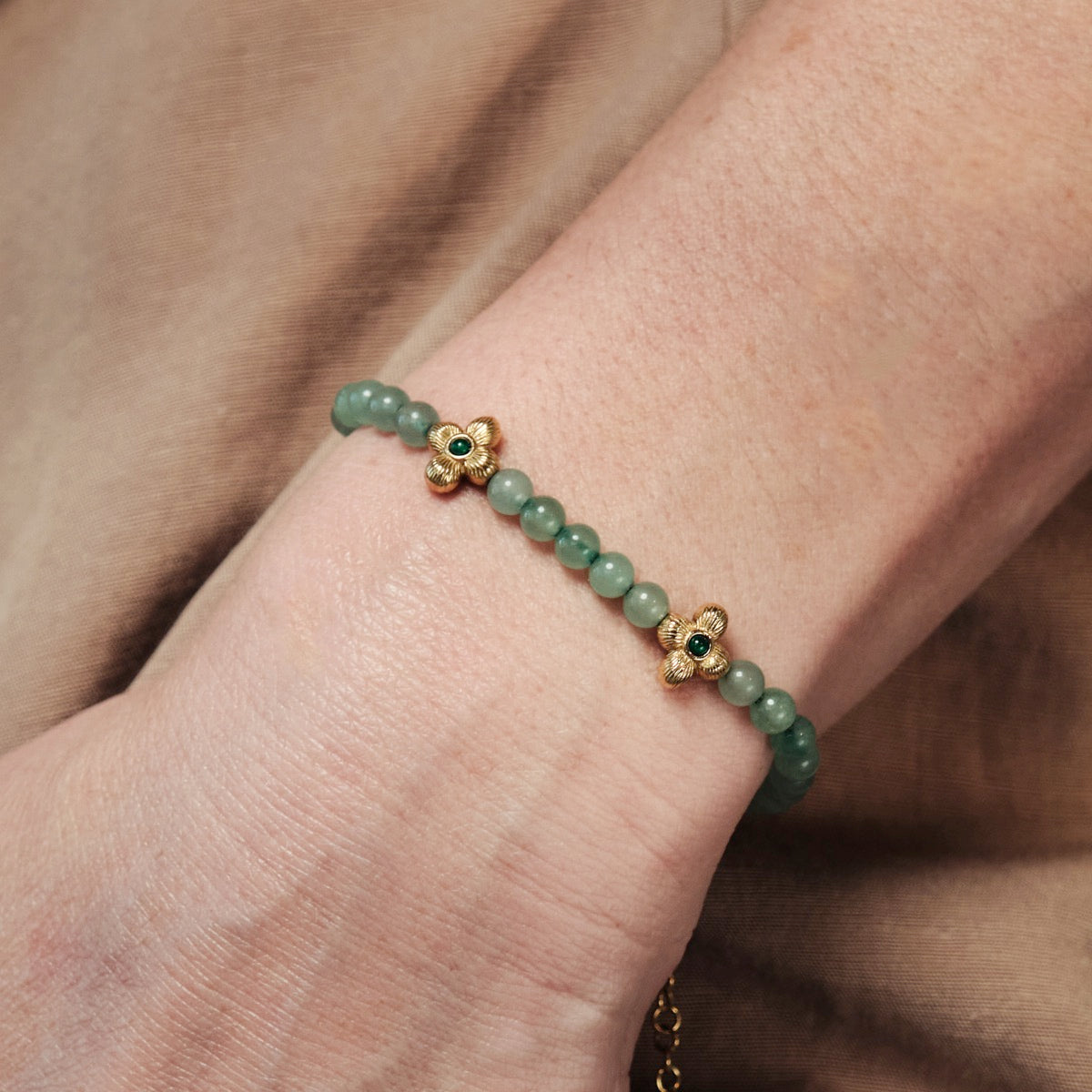 Fireworks Armband (Aventurin/Gold) I