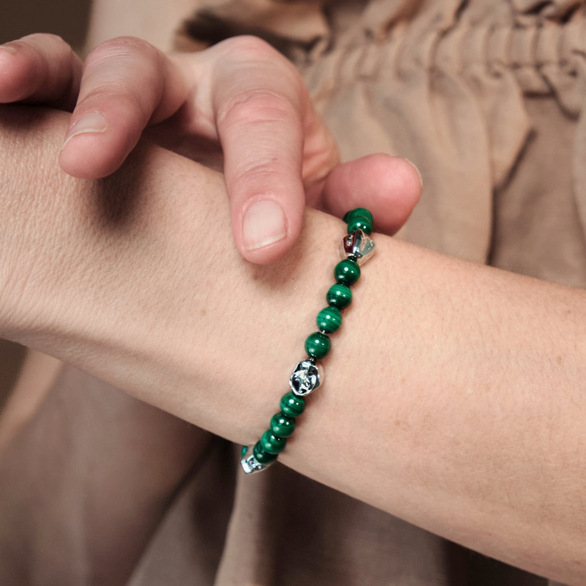 Fireworks Strap (Malachite/Silver)