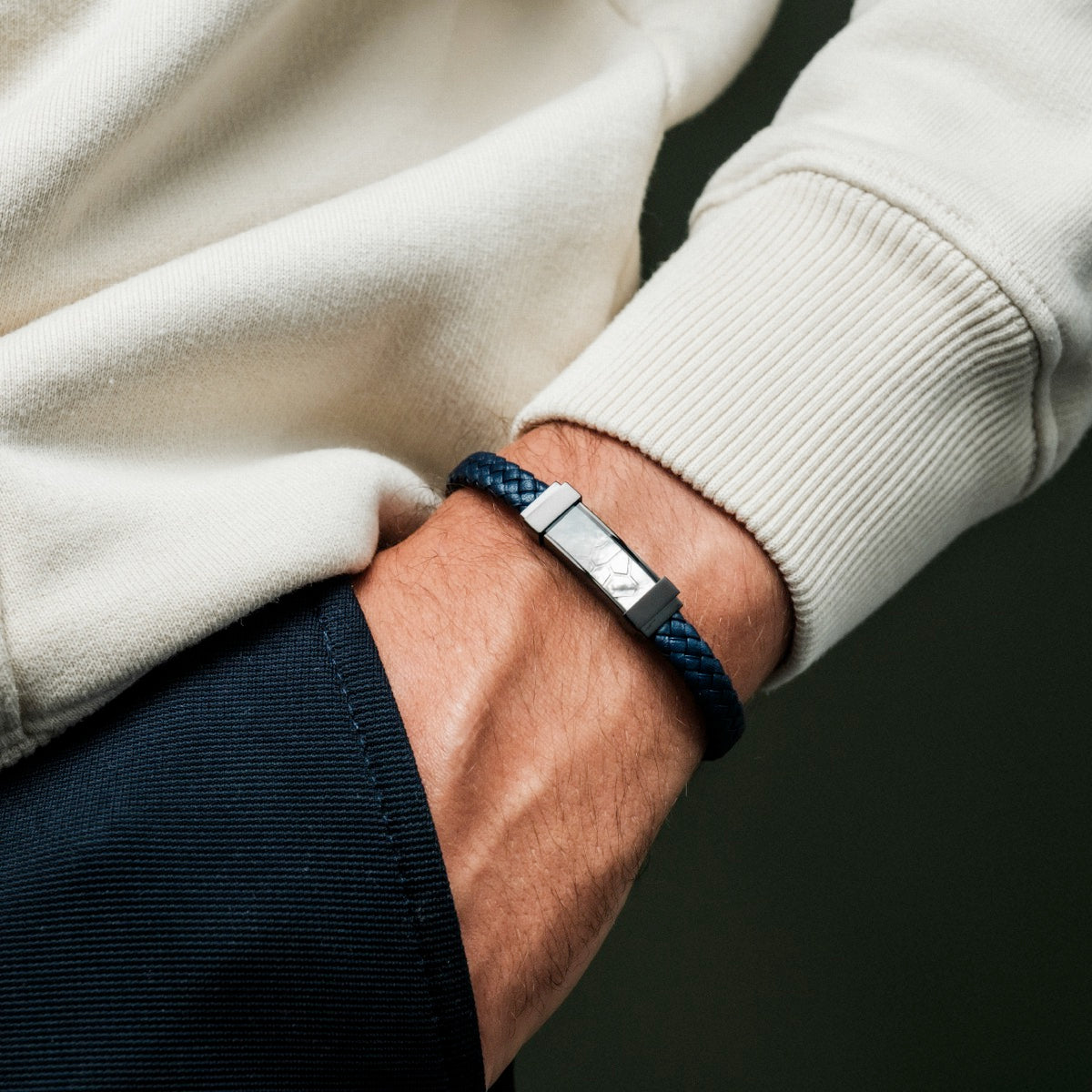Wildrider Armband (Perlmutt/Blau)