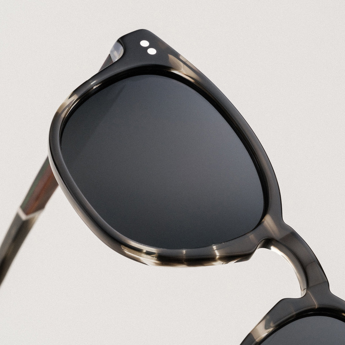 "The Comedian" sunglasses, stylish with a Leadwood frame and Khaki Dust accents.