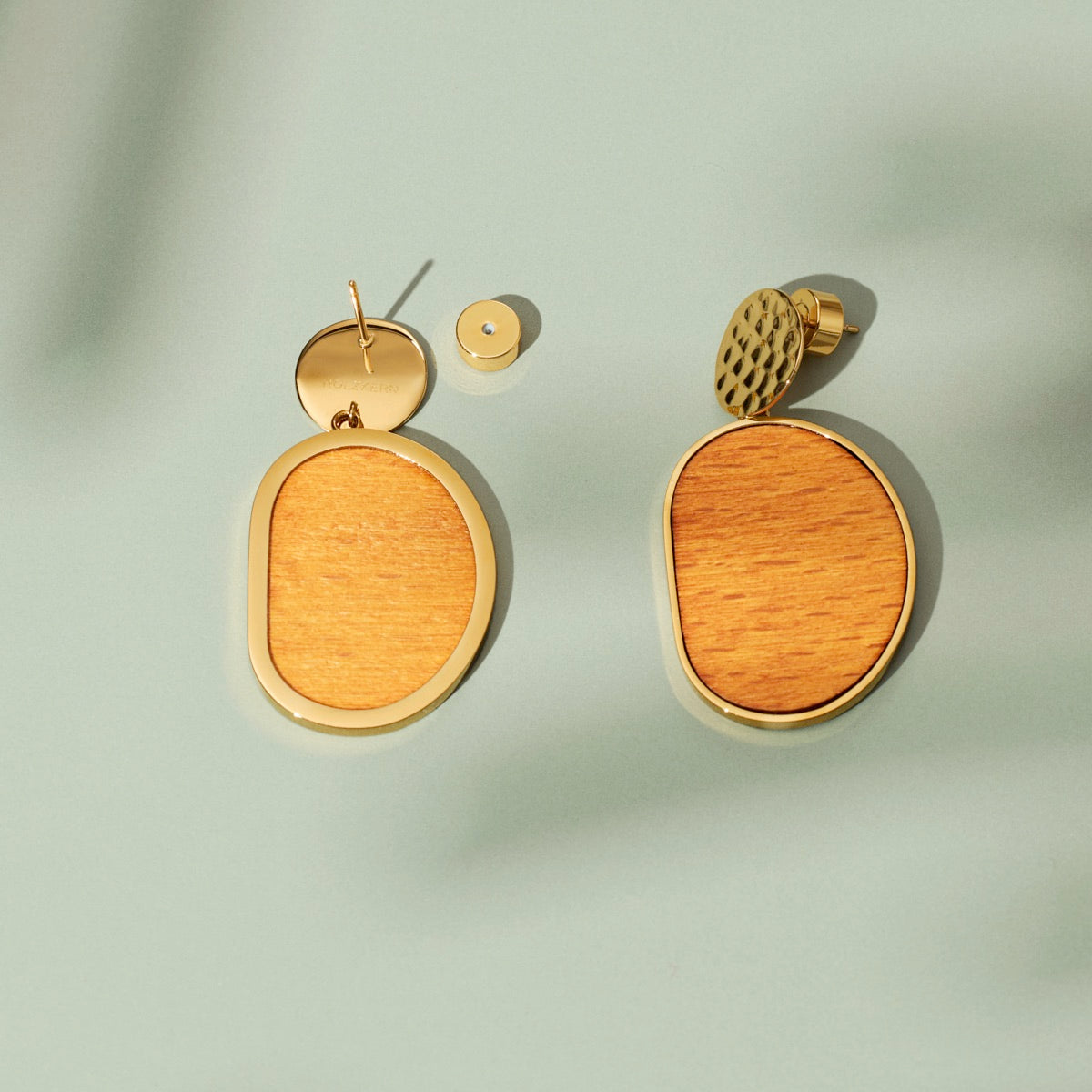 Sequoia Ohrringe (Walnuss/Gold) I