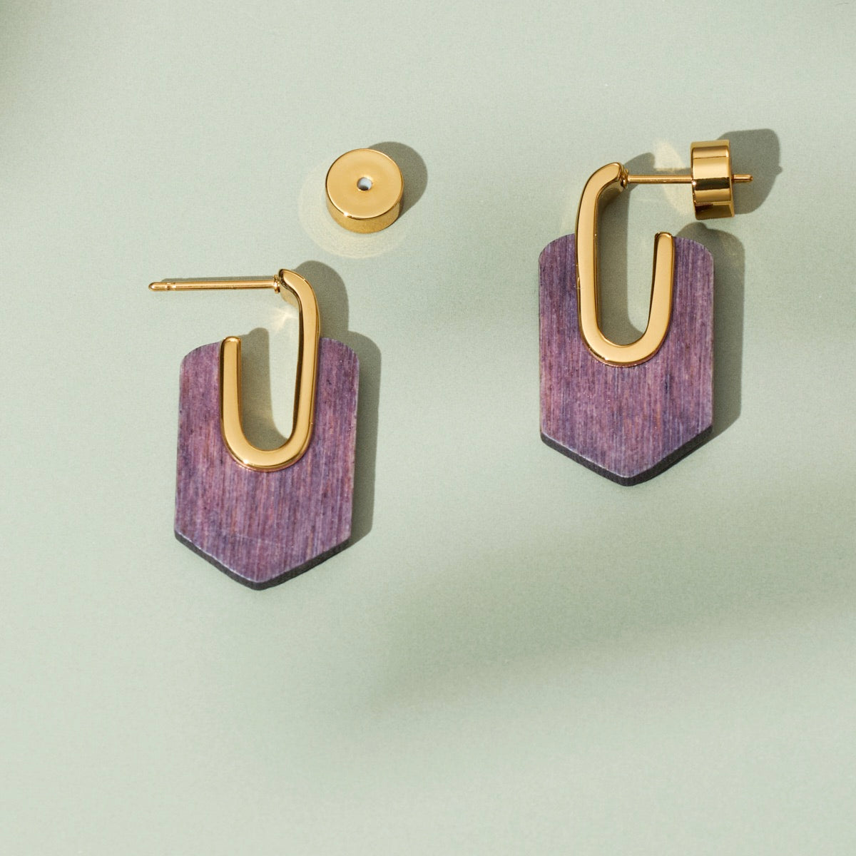 Sequoia Earrings (Amaranth/Gold)