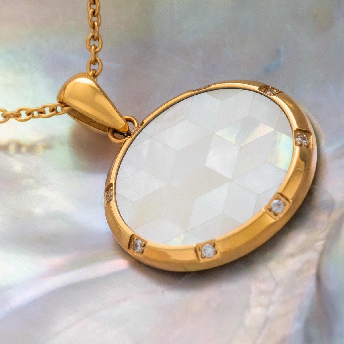 Soulgaze Halskette (Perlmutt/Gold)