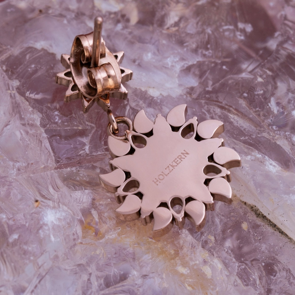 Suncatcher Earrings (Amethyst/Rose Gold) Ii