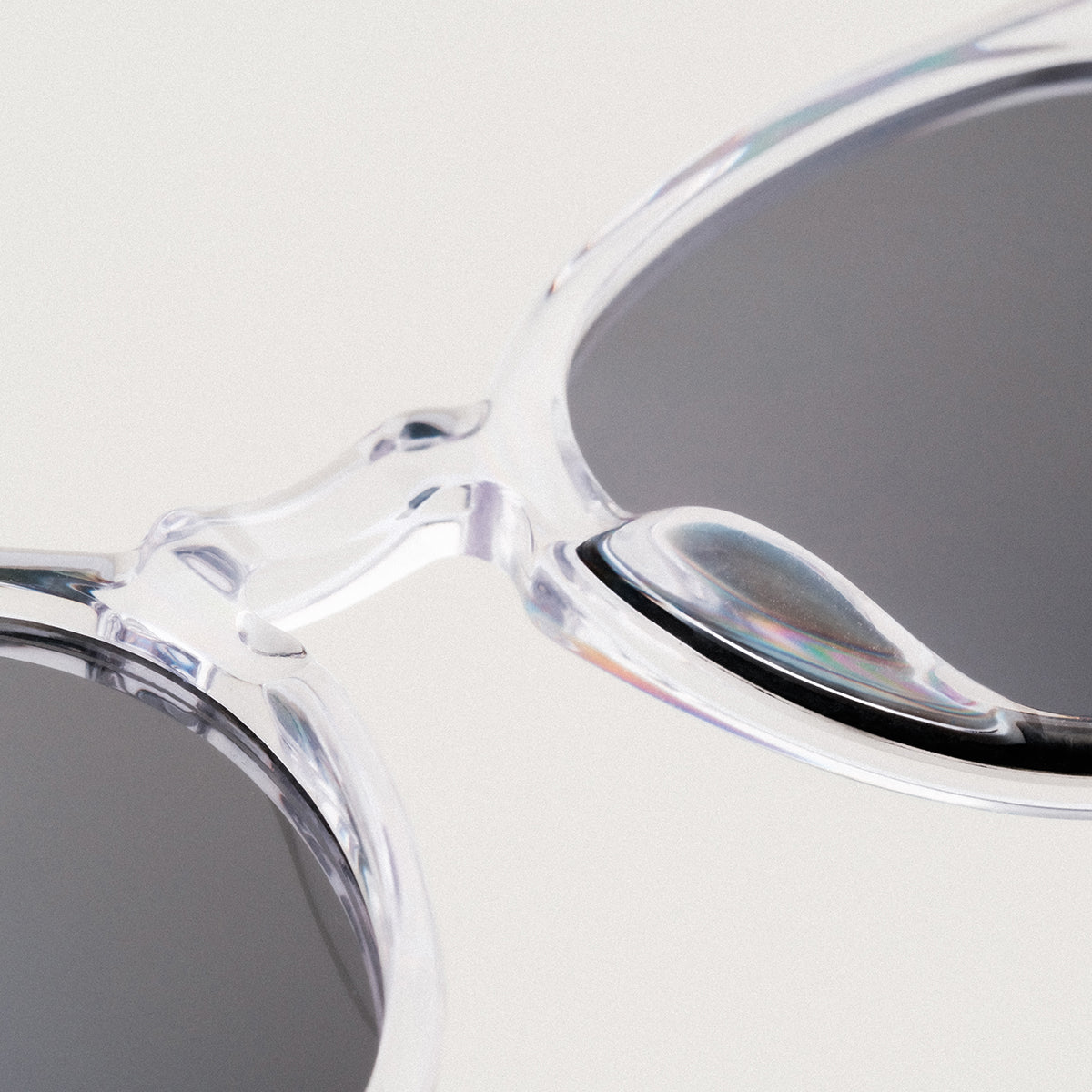 "The Hyped" sunglasses with sleek crystal frames and zebrawood accents.