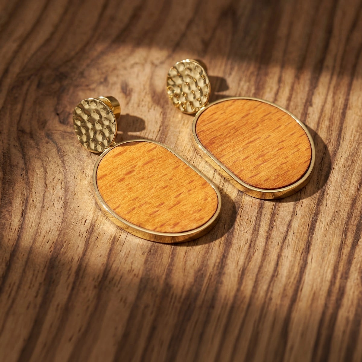 Sequoia Ohrringe (Walnuss/Gold) I