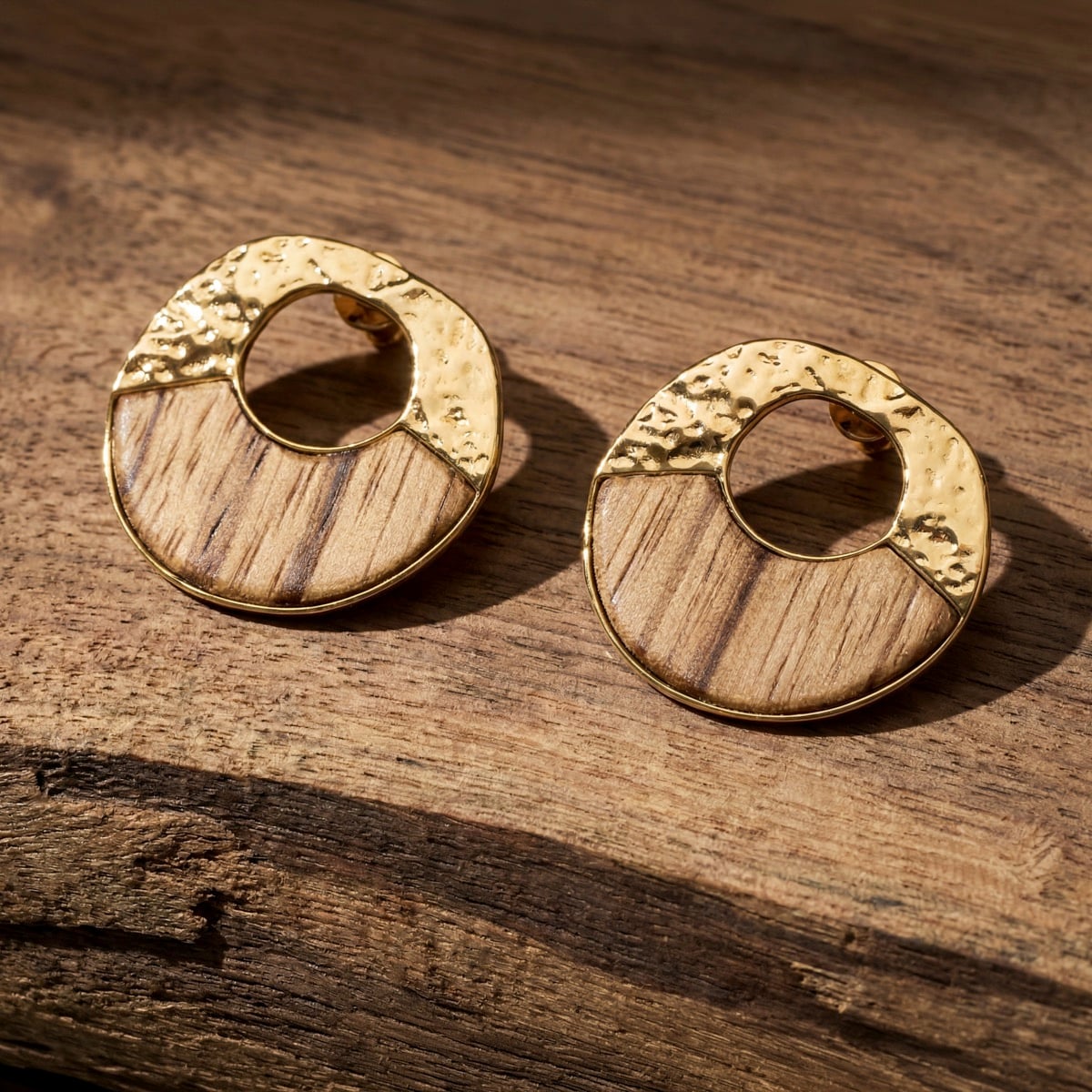 Sequoia Ohrringe (Zebrano/Gold) I