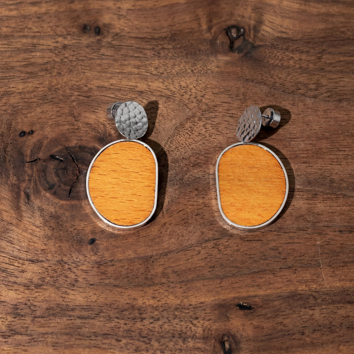 Sequoia Earrings (Walnut/Silver)