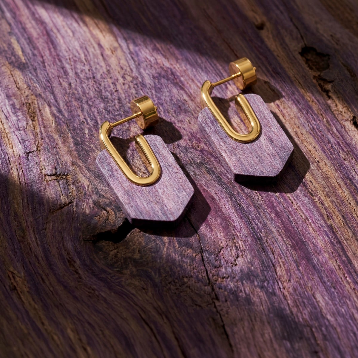 Sequoia Earrings (Amaranth/Gold)
