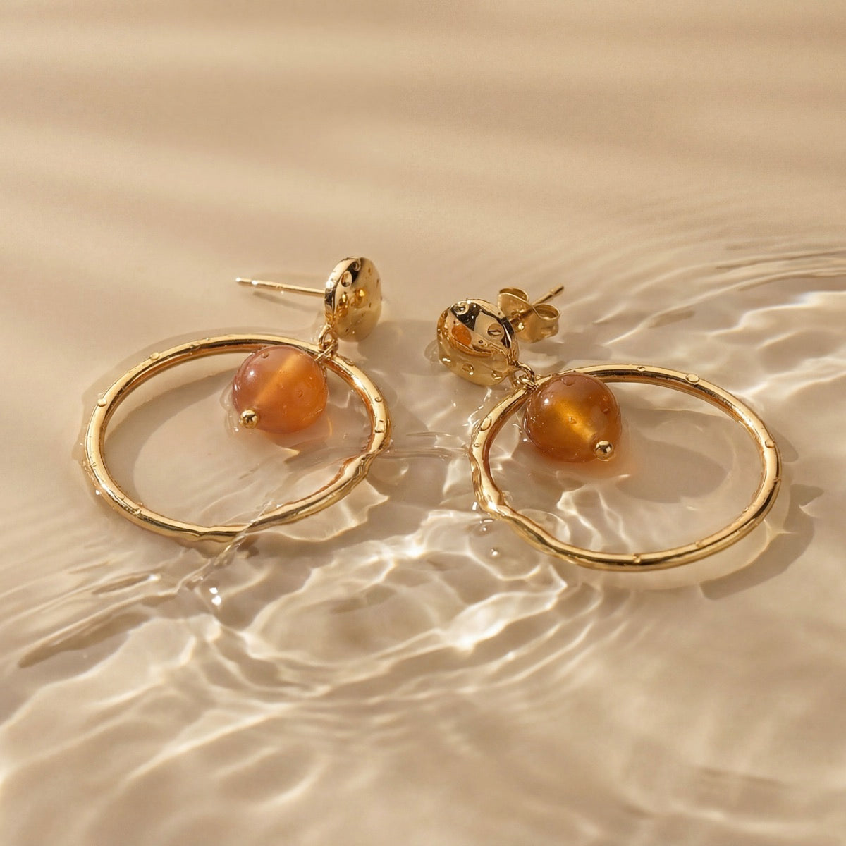 Fireworks Earrings (Agate/Gold)