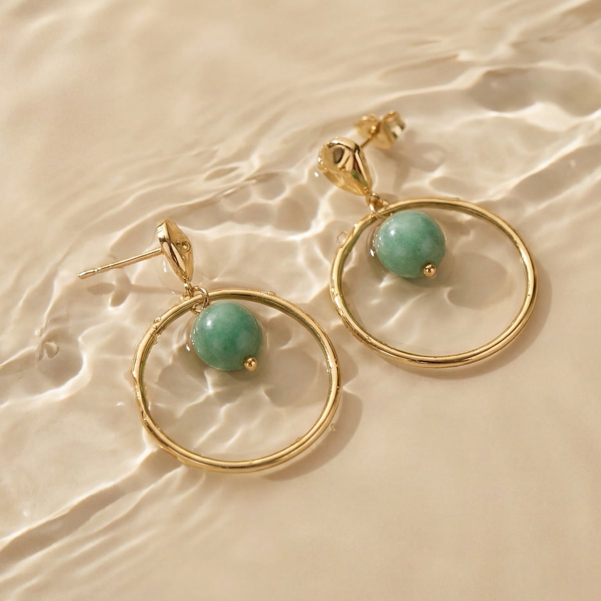 Fireworks Earrings (Aventurine/Gold)