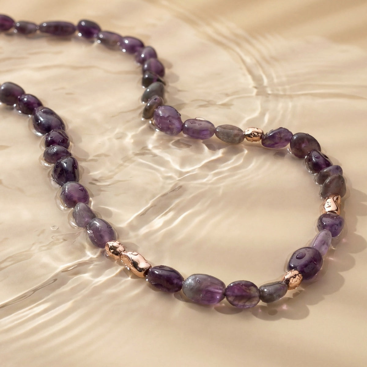 Fireworks Necklace (Amethyst/Rose Gold)