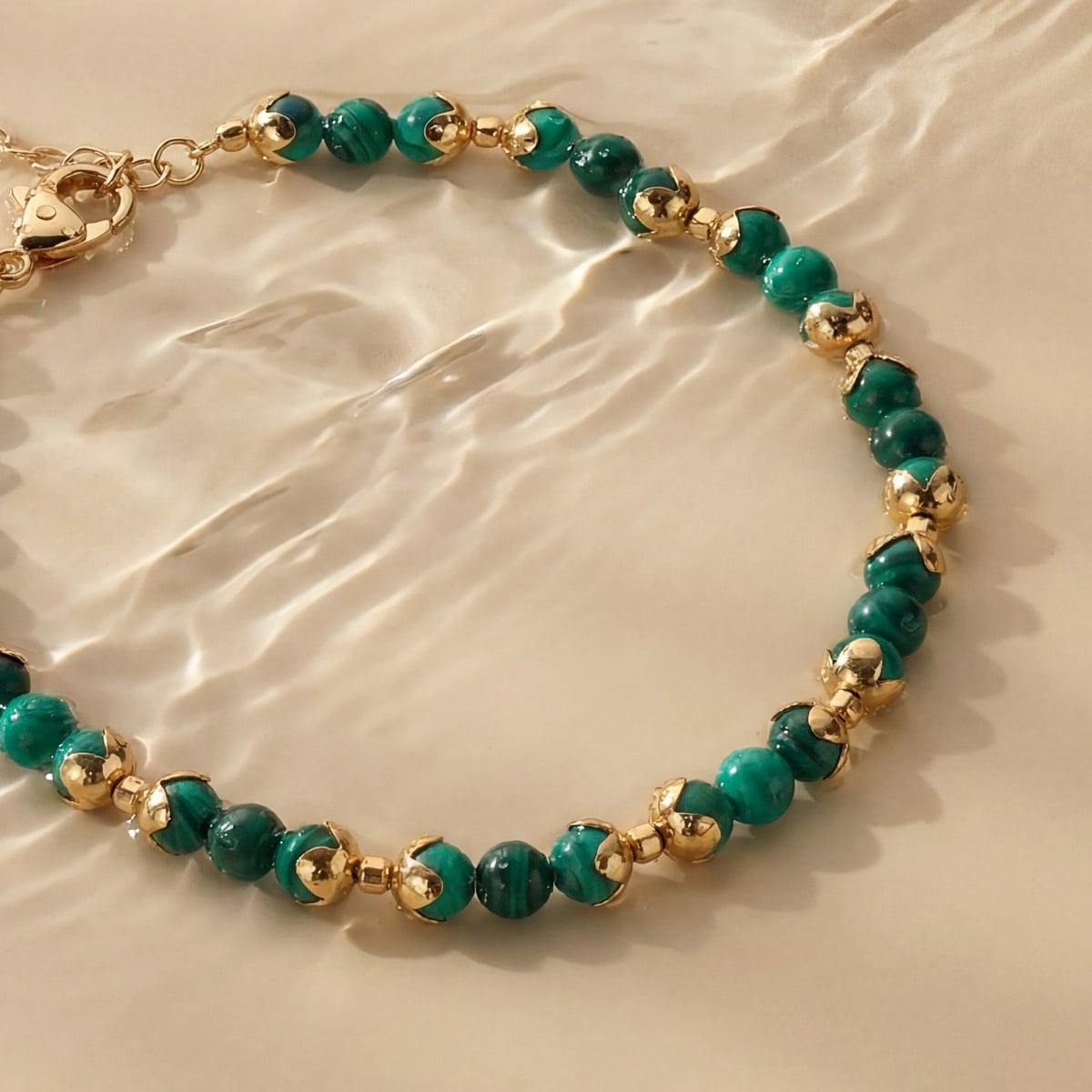 Fireworks Strap (Malachite/Gold)