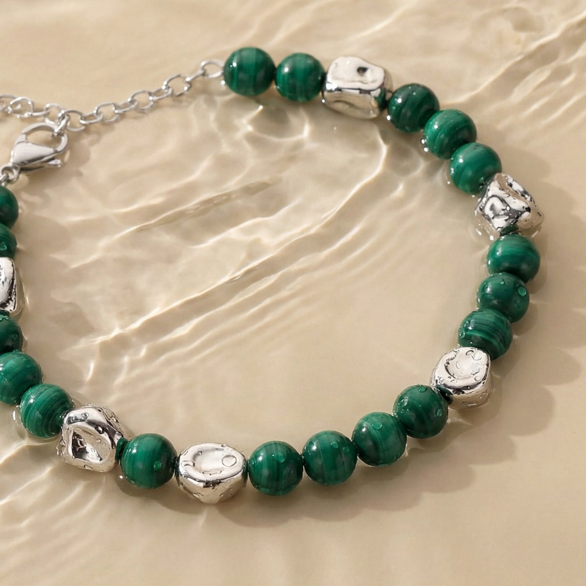 Fireworks Strap (Malachite/Silver)