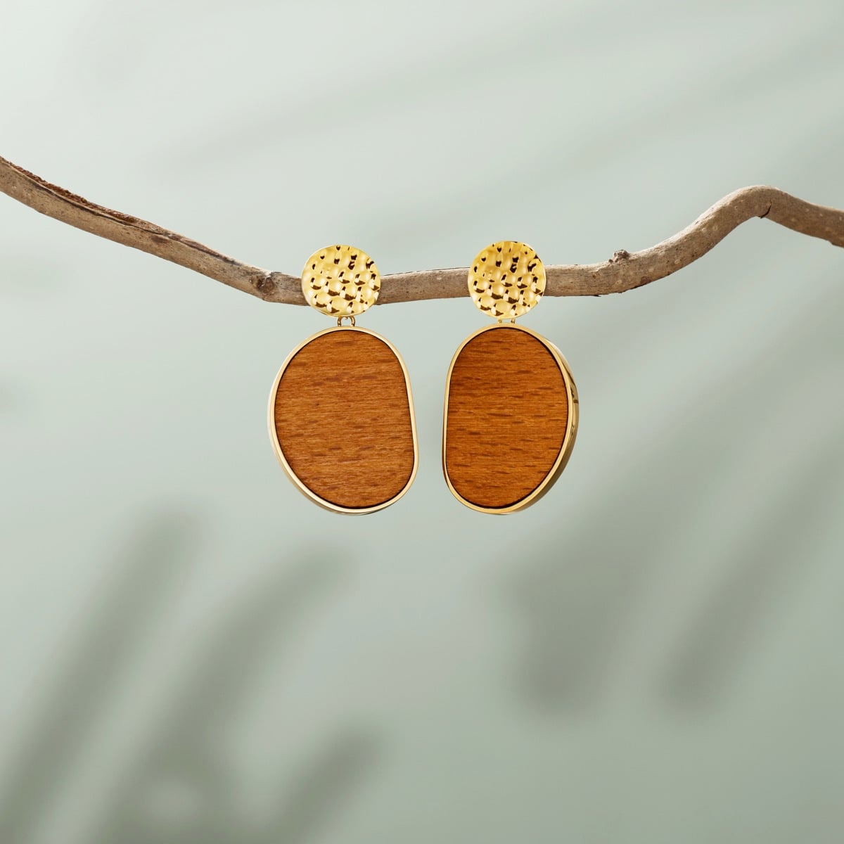 Sequoia Ohrringe (Walnuss/Gold) I