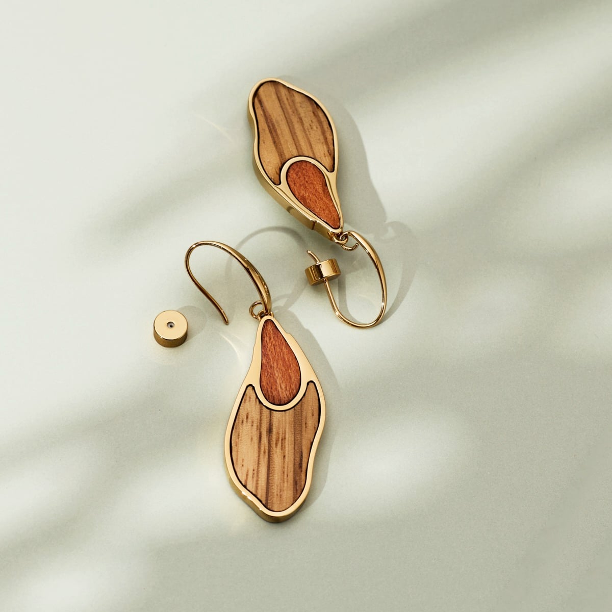 Sequoia Ohrringe (Zebrano/Gold) II